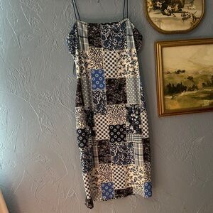 Patchwork Spaghetti Strap Dress